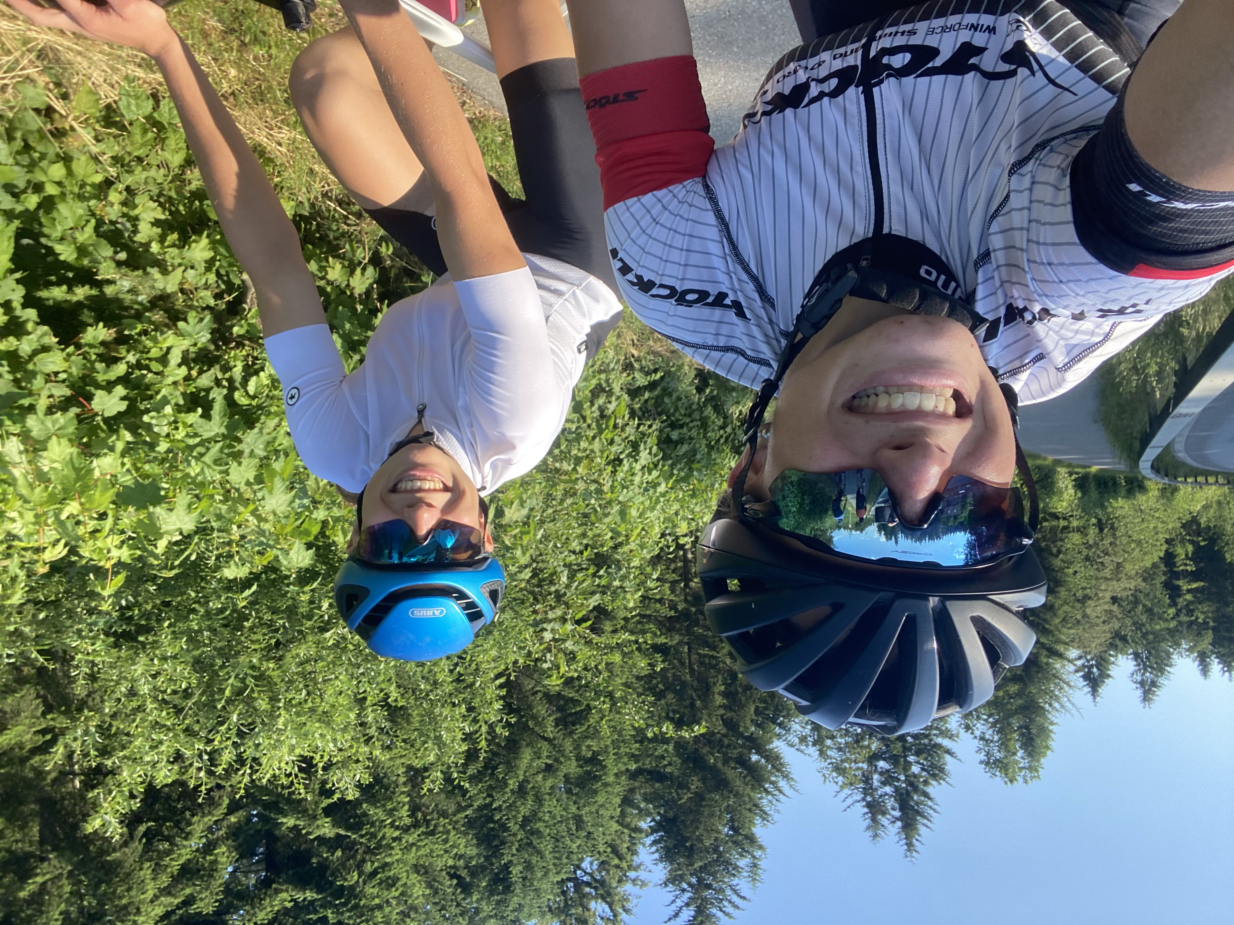 Cathia and Me forming a train on a bike session